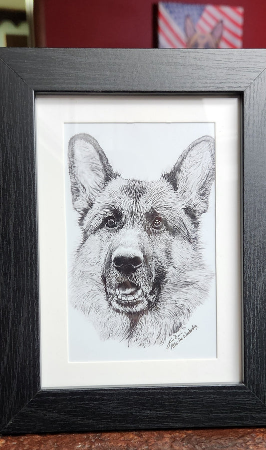 Framed Atlas Pencil Sketch
